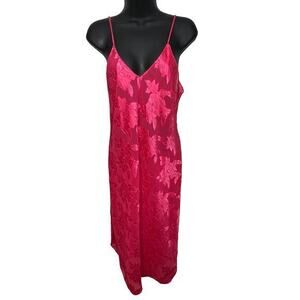 Deena Nightgown Slip Dress Floral Pink Women’s Size Small Made In USA